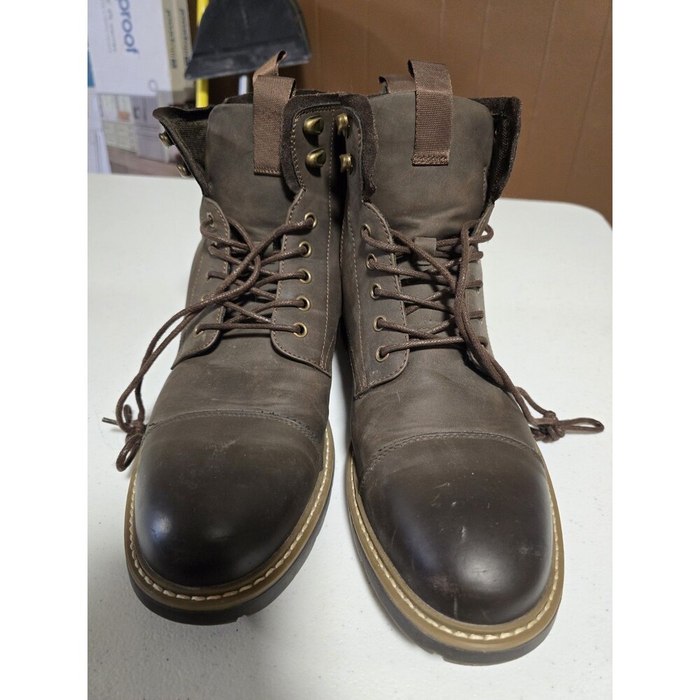 VOSTEY MEN'S BOOTS CASUAL DRESS MOTORCYCLE STYLE BOOTS DARK BROWN SIZE 11